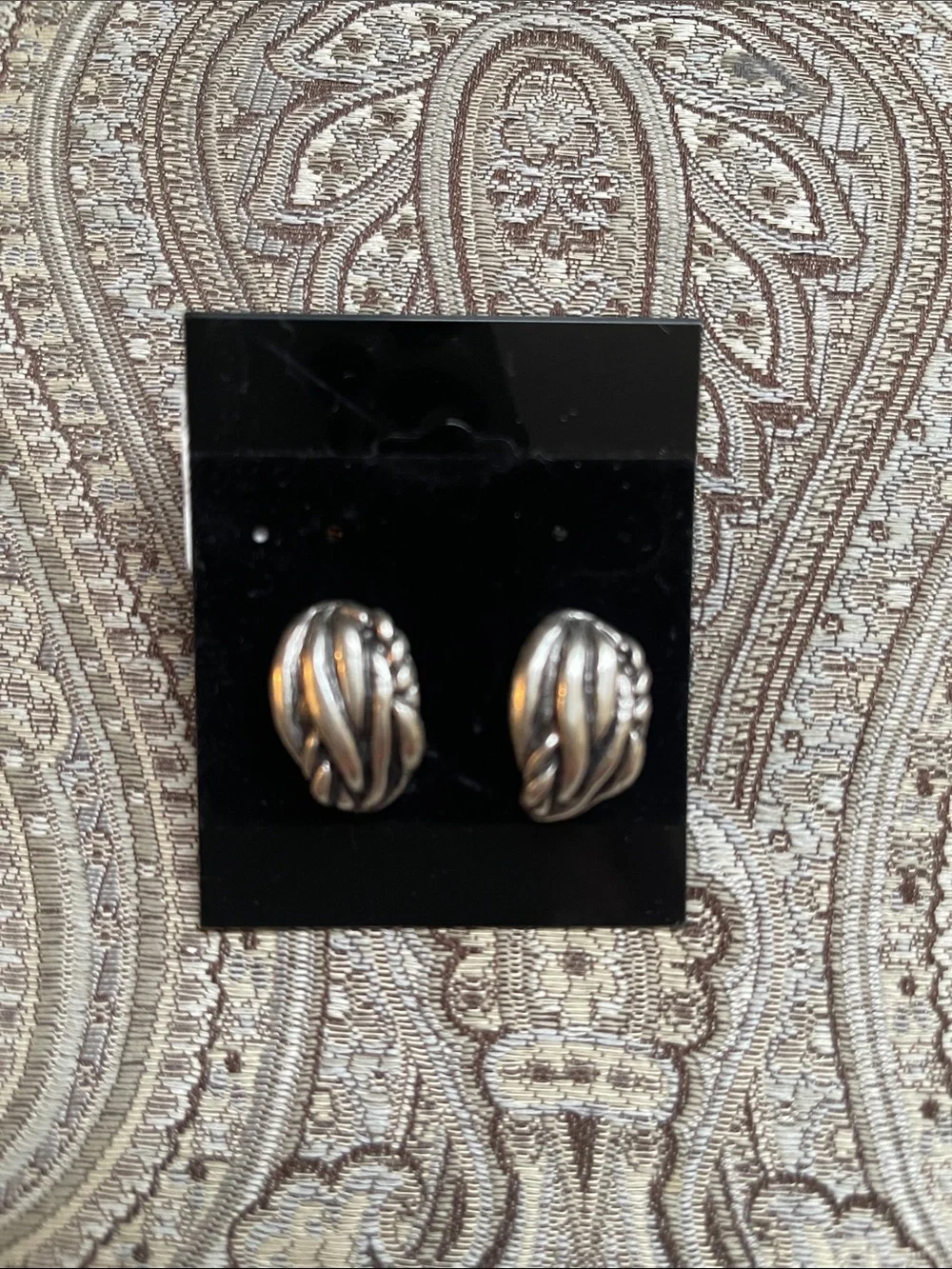 Silver Plated Sculpted Knot Earrings